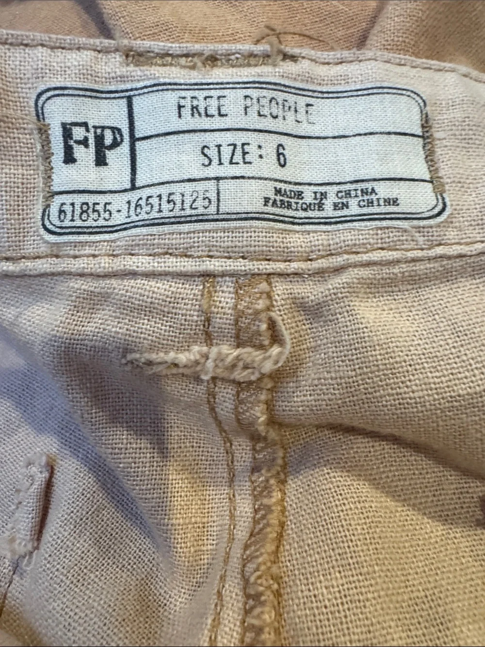 Free People Ombré Linen Blend Flare Bootcut Boho Pants Tan / Orange Rust Size 6